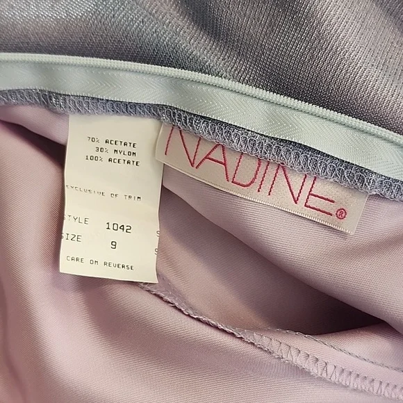 Nadine Dress Vintage 90s Mesh Overlay Maxi Blue Size 9 - Picture 10 of 14